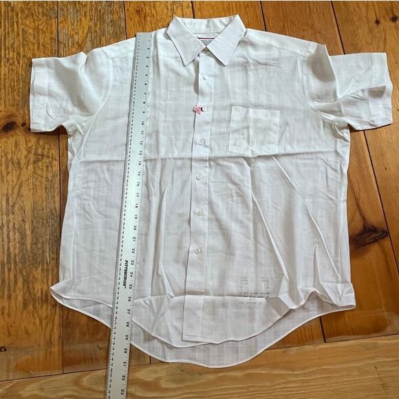 Vintage Sear's Mens Perma Prest White Button Down Shirt. Short Sleeve Size 17 - Picture 7 of 7